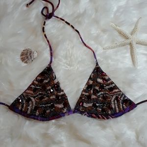 Victoria Secret Bikini Triangle Top w/jewel beads